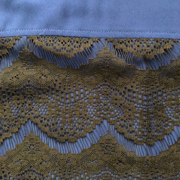 I•N•C - BLUE AND BLACK LACE BLOUSE - Picture 5 of 6